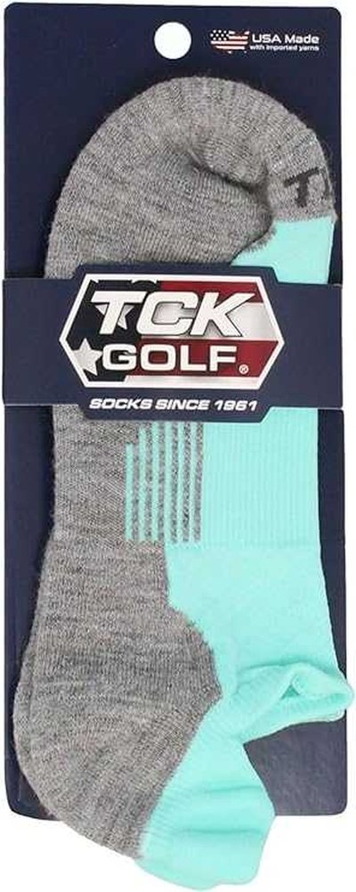 TCK Tour Golf Socks for Men and Women&#39;s No Show - Mint Gray - HIT a Double