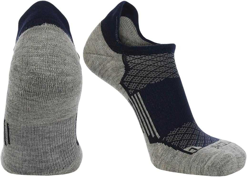 TCK Tour Golf Socks for Men and Women&#39;s No Show - Navy Gray - HIT a Double