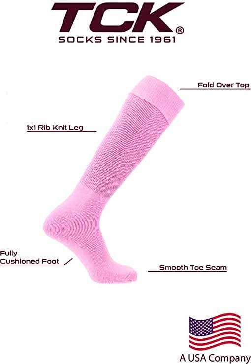 TCK Multisport Acrylic Knee High Tube Socks - Baby Pink - HIT a Double - 3