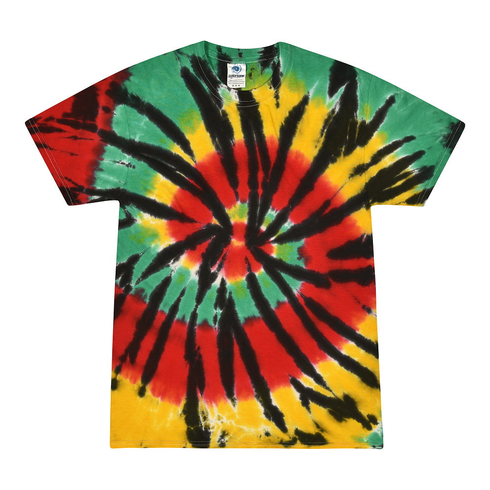 Colortone 1000Y Youth Multi-Color Tie-Dyed T-Shirt - Rasta Web
