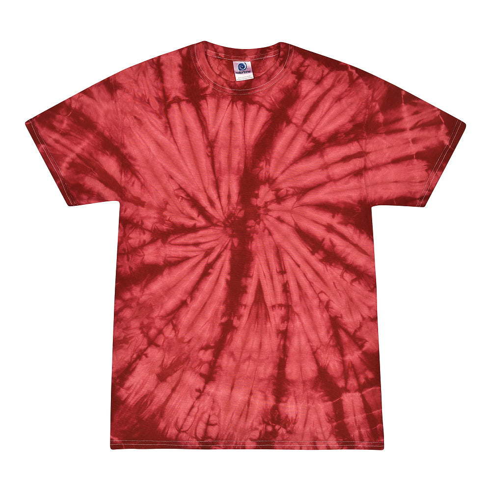 Colortone 1000Y Youth Multi-Color Tie-Dyed T-Shirt - Spider Crimson