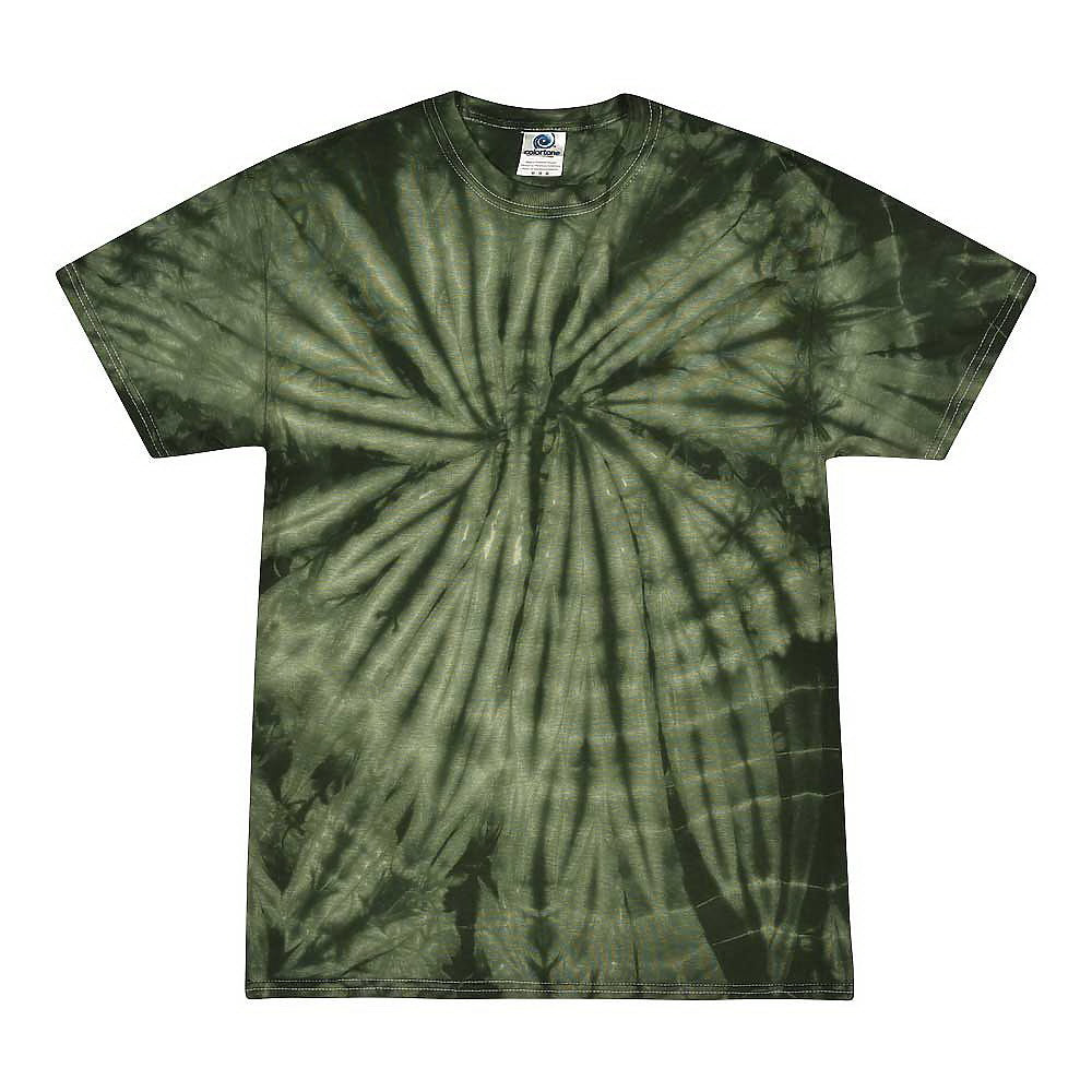 Colortone 1000Y Youth Multi-Color Tie-Dyed T-Shirt - Spider Green