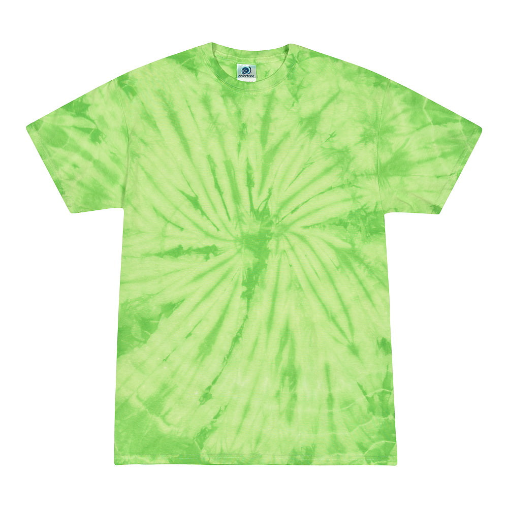 Colortone 1000Y Youth Multi-Color Tie-Dyed T-Shirt - Spider Lime