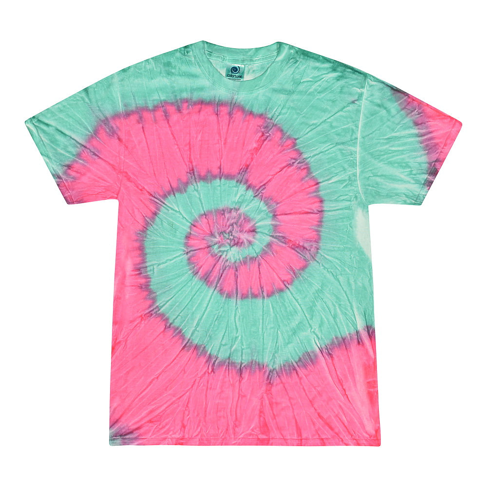 Colortone 1000Y Youth Multi-Color Tie-Dyed T-Shirt - Mint Fusion