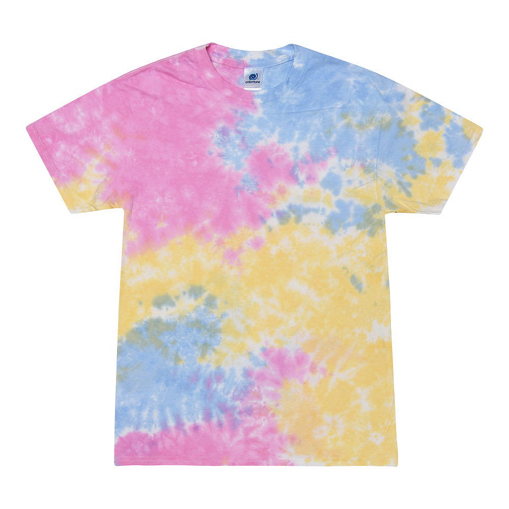 Colortone 1000Y Youth Multi-Color Tie-Dyed T-Shirt - Sherbet