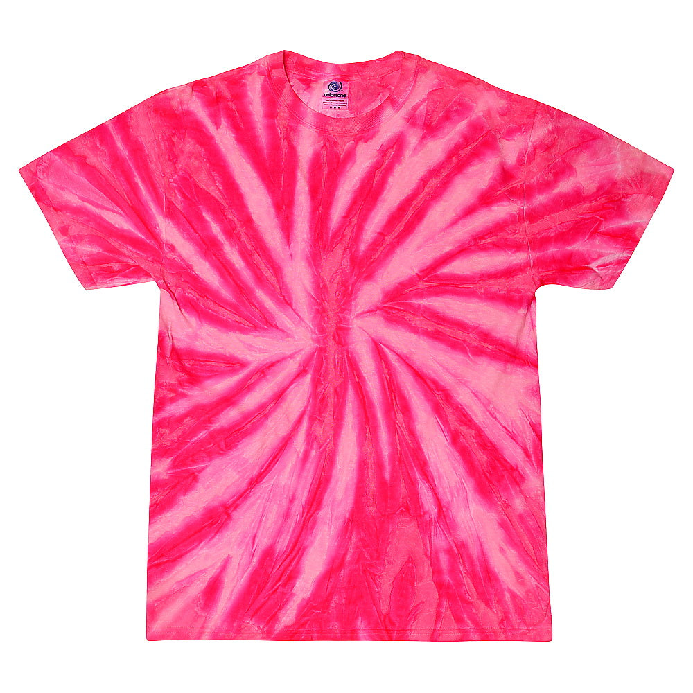 Colortone 1000Y Youth Multi-Color Tie-Dyed T-Shirt - Neon Bubblegum