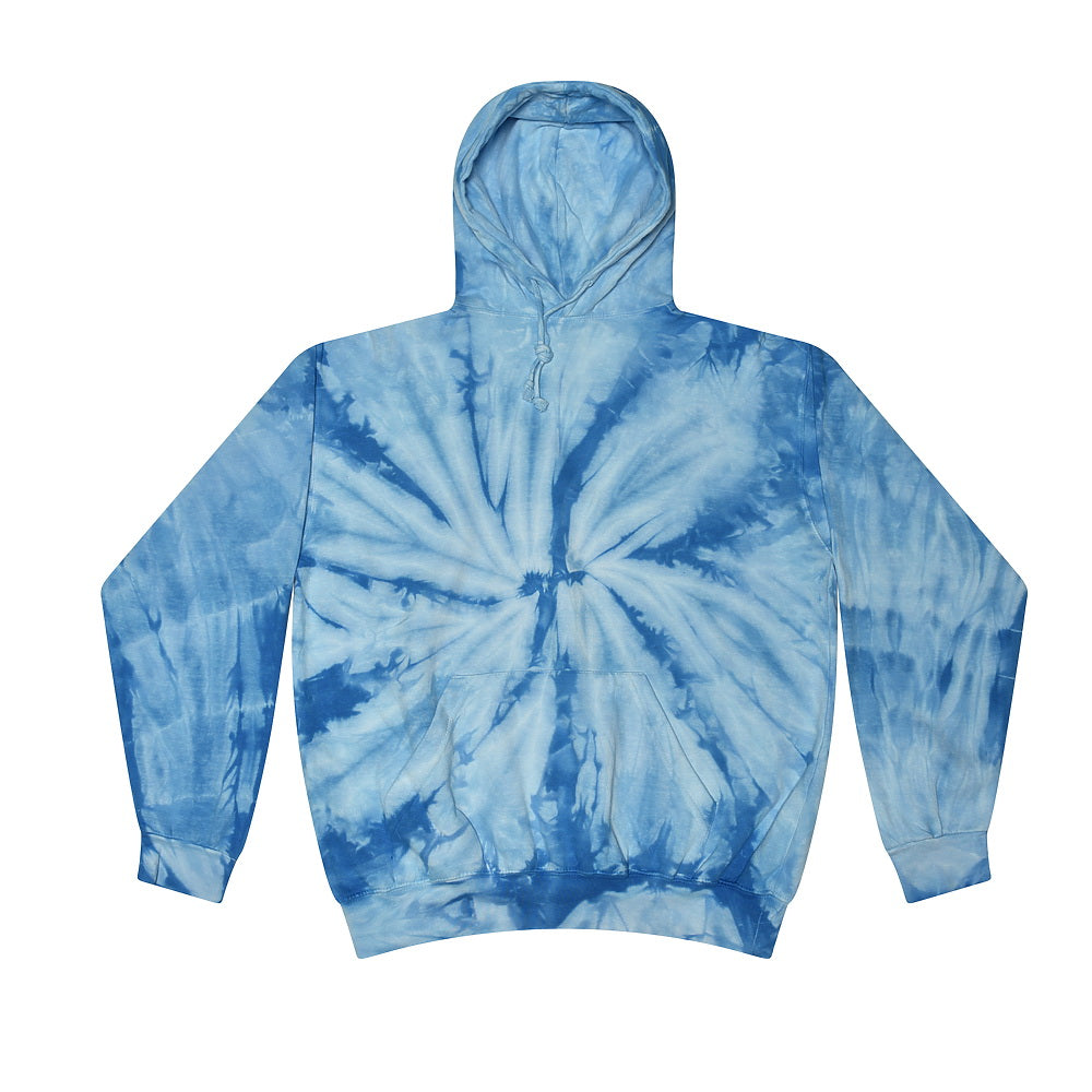 Colortone 8777Y Youth Tie-Dyed Hooded Sweatshirt - Spider Baby Blue