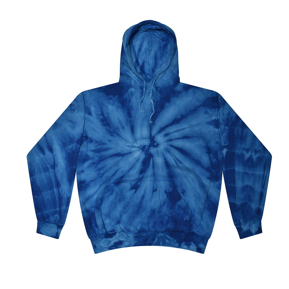 Colortone 8777Y Youth Tie-Dyed Hooded Sweatshirt - Spider Royal