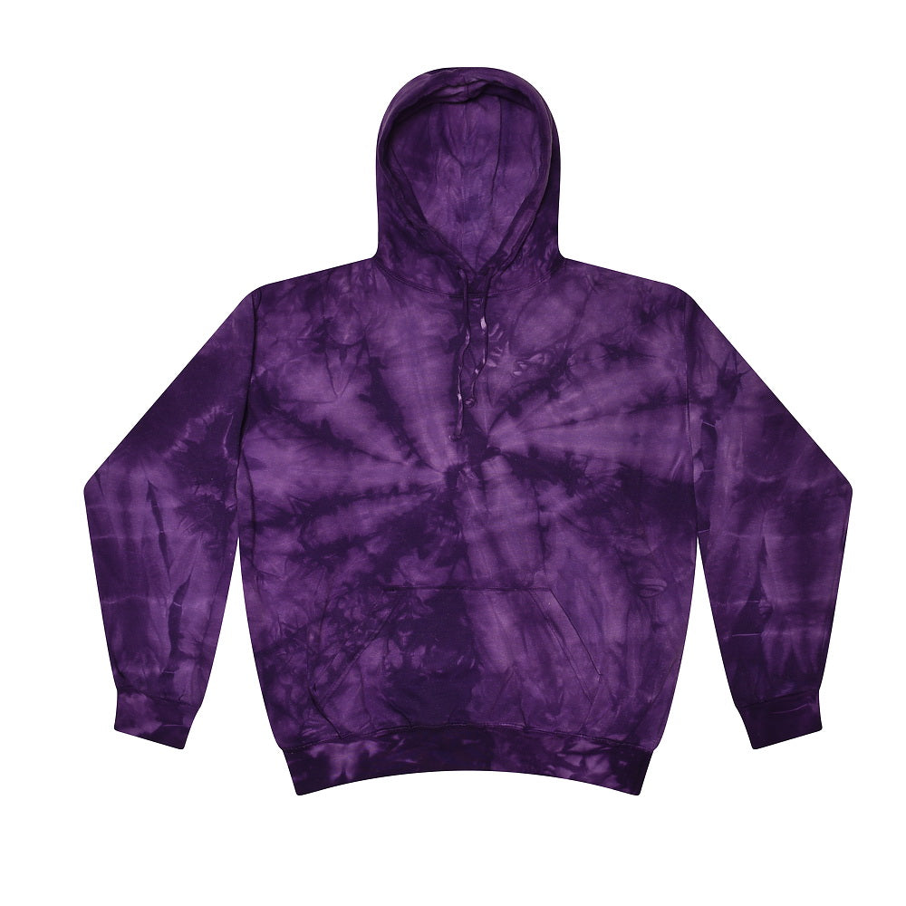 Colortone 8777Y Youth Tie-Dyed Hooded Sweatshirt - Spider Purple
