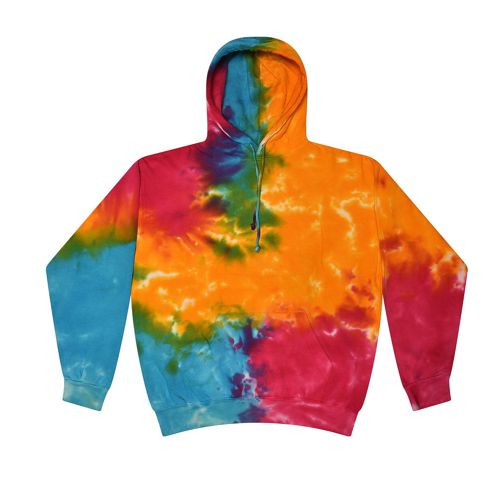 Colortone 8777Y Youth Tie-Dyed Hooded Sweatshirt - Multi Rainbow