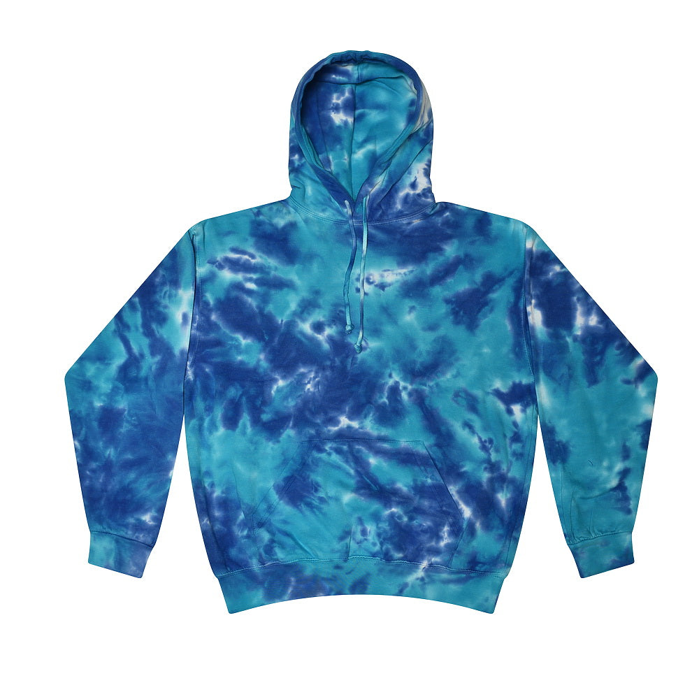 Colortone 8777Y Youth Tie-Dyed Hooded Sweatshirt - Multi Blue