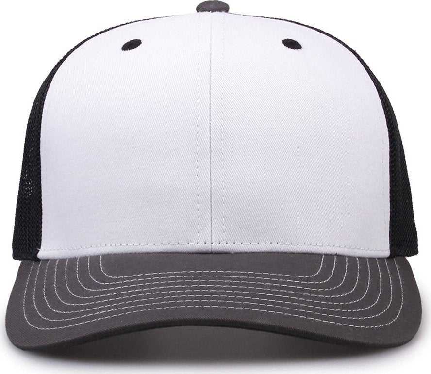 The Game GB452E Everyday Trucker Cap - White Charcoal Black - HIT a Double - 2
