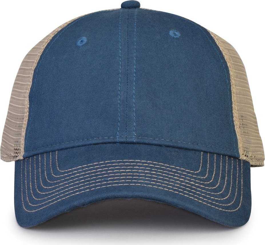 The Game GB870 Soft Mesh Snapback Cap - Vintage Blue - HIT a Double - 1