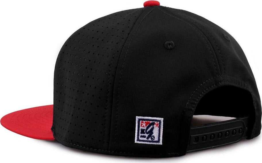 The Game GB906 Perforated GameChanger Snapback Cap - White Black Red - HIT a Double - 3