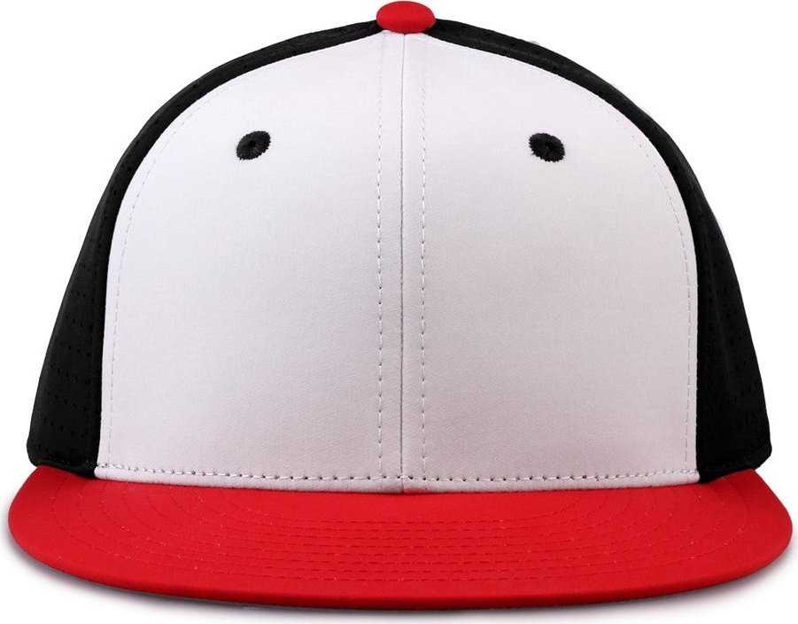 The Game GB906 Perforated GameChanger Snapback Cap - White Black Red - HIT a Double - 1