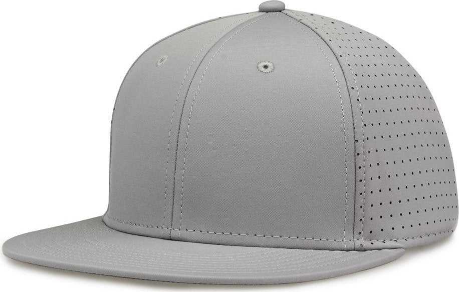 The Game GB906Y Youth Perforated GameChanger Snapback Cap - Gray - HIT a Double - 1