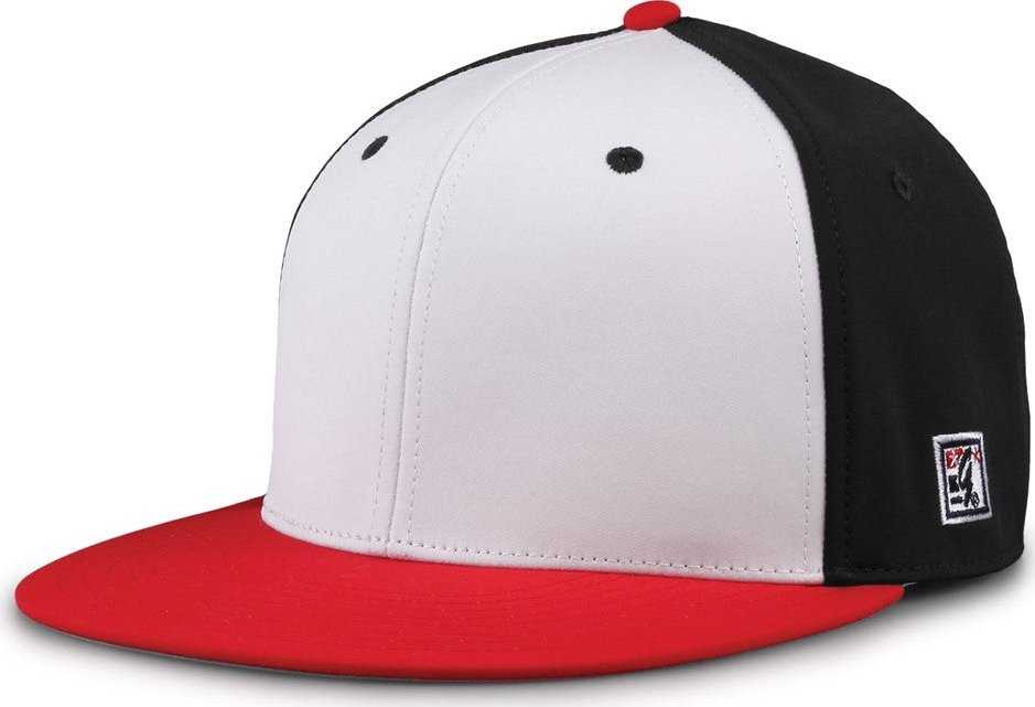 The Game GB997 Pro Shape GameChanger Cap - White Black Red - HIT a Double - 1