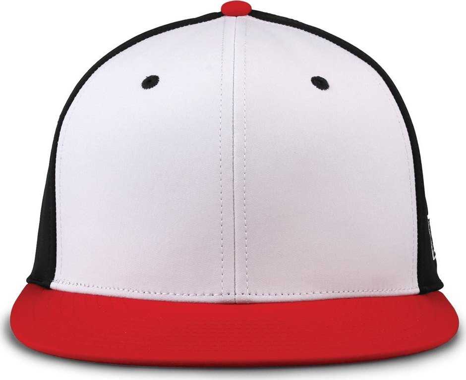 The Game GB997 Pro Shape GameChanger Cap - White Black Red - HIT a Double - 2