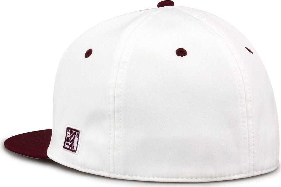 The Game GB997 Pro Shape GameChanger Cap - White Dark Maroon - HIT a Double - 3