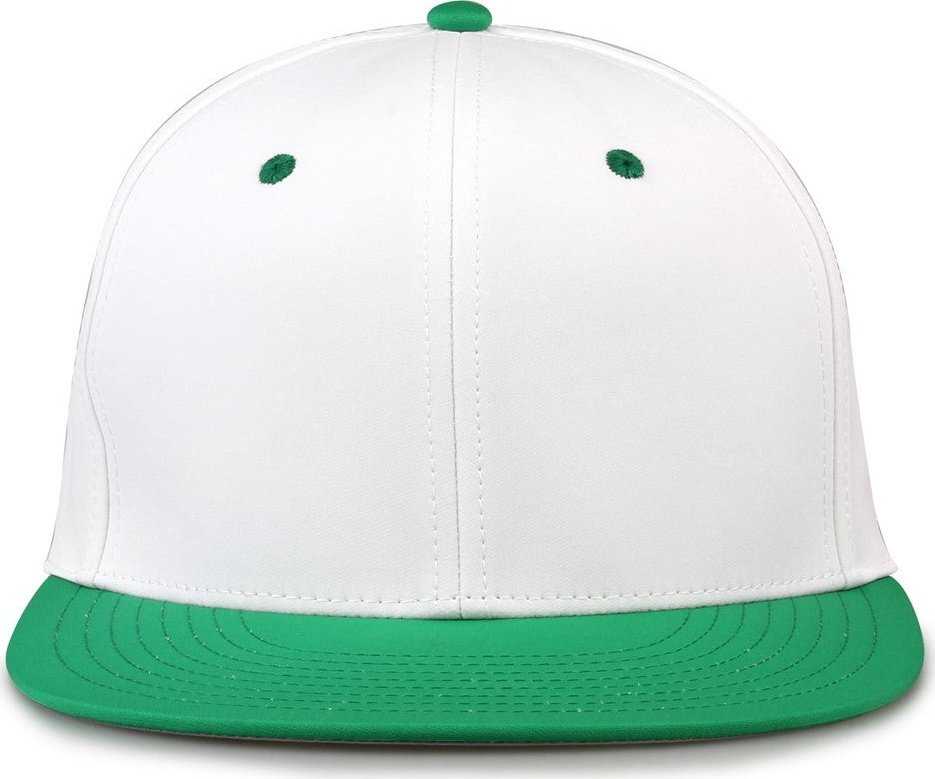 The Game GB997 Pro Shape GameChanger Cap - White Kelly Green - HIT a Double - 2