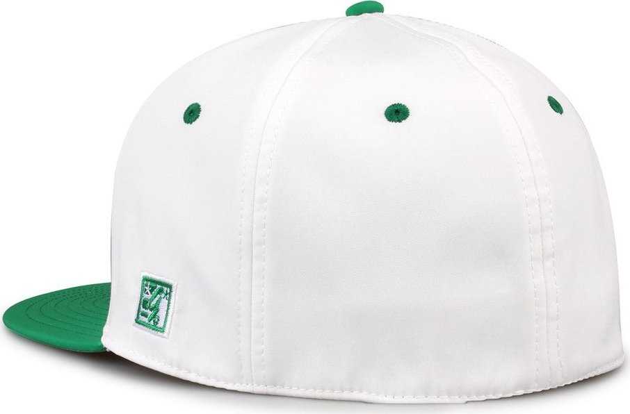 The Game GB997 Pro Shape GameChanger Cap - White Kelly Green - HIT a Double - 3