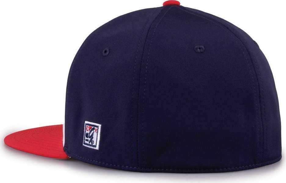 The Game GB997 Pro Shape GameChanger Cap - White Navy Red - HIT a Double - 3