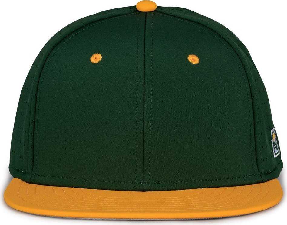 The Game GB998 Perforated GameChanger Cap - Dark Green Athletic Gold - HIT a Double - 2