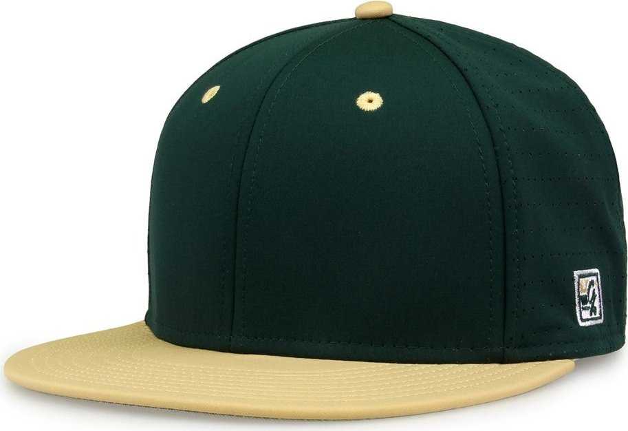 The Game GB998 Perforated GameChanger Cap - Dark Green Vegas Gold - HIT a Double - 1