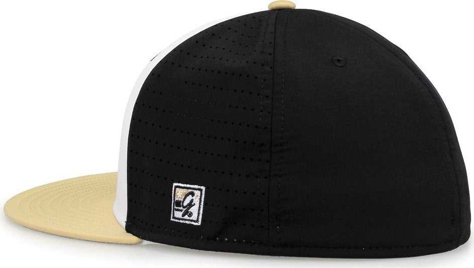The Game GB998 Perforated GameChanger Cap - White Black Vegas Gold - HIT a Double - 3