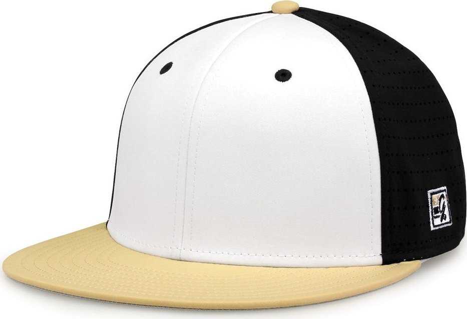 The Game GB998 Perforated GameChanger Cap - White Black Vegas Gold - HIT a Double - 1