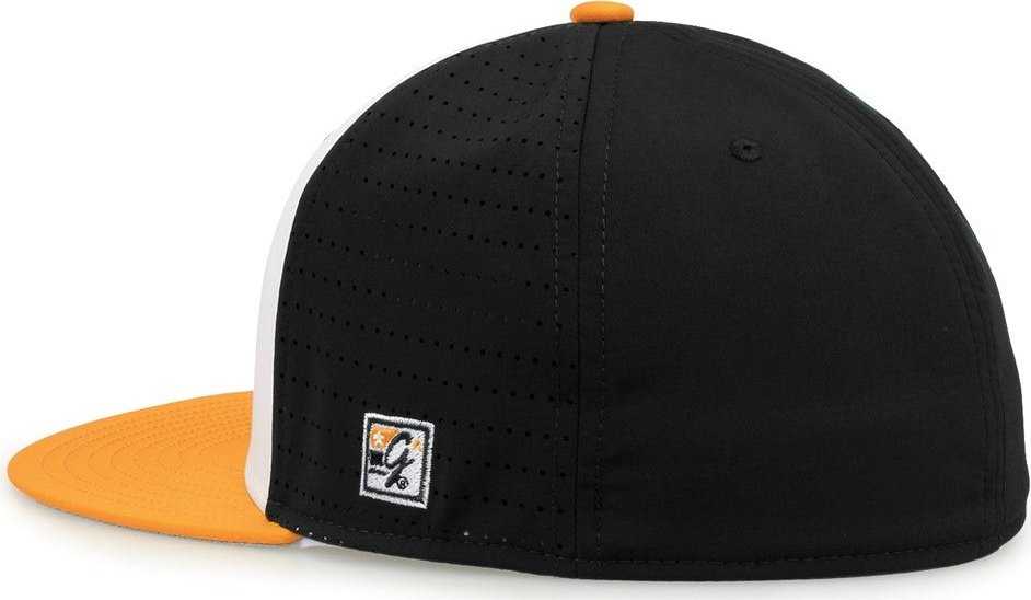 The Game GB998 Perforated GameChanger Cap - White Black Athletic Gold - HIT a Double - 3