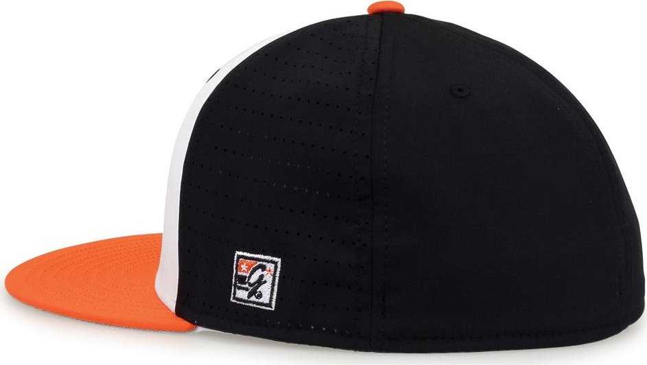 The Game GB998 Perforated GameChanger Cap - White Black Orange - HIT a Double - 3