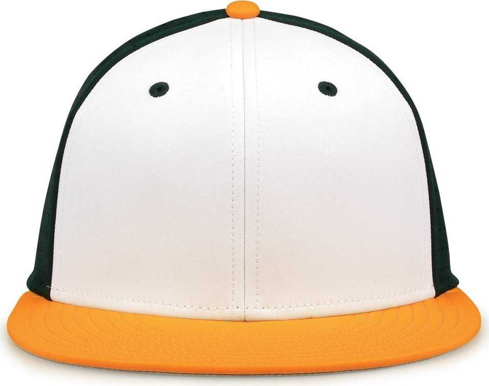 The Game GB998 Perforated GameChanger Cap - White Dark Green Athletic Gold - HIT a Double - 2