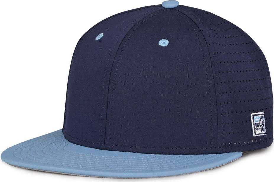 The Game GB999 Low Pro Perforated GameChanger Cap - Navy Columbia Blue - HIT a Double - 1
