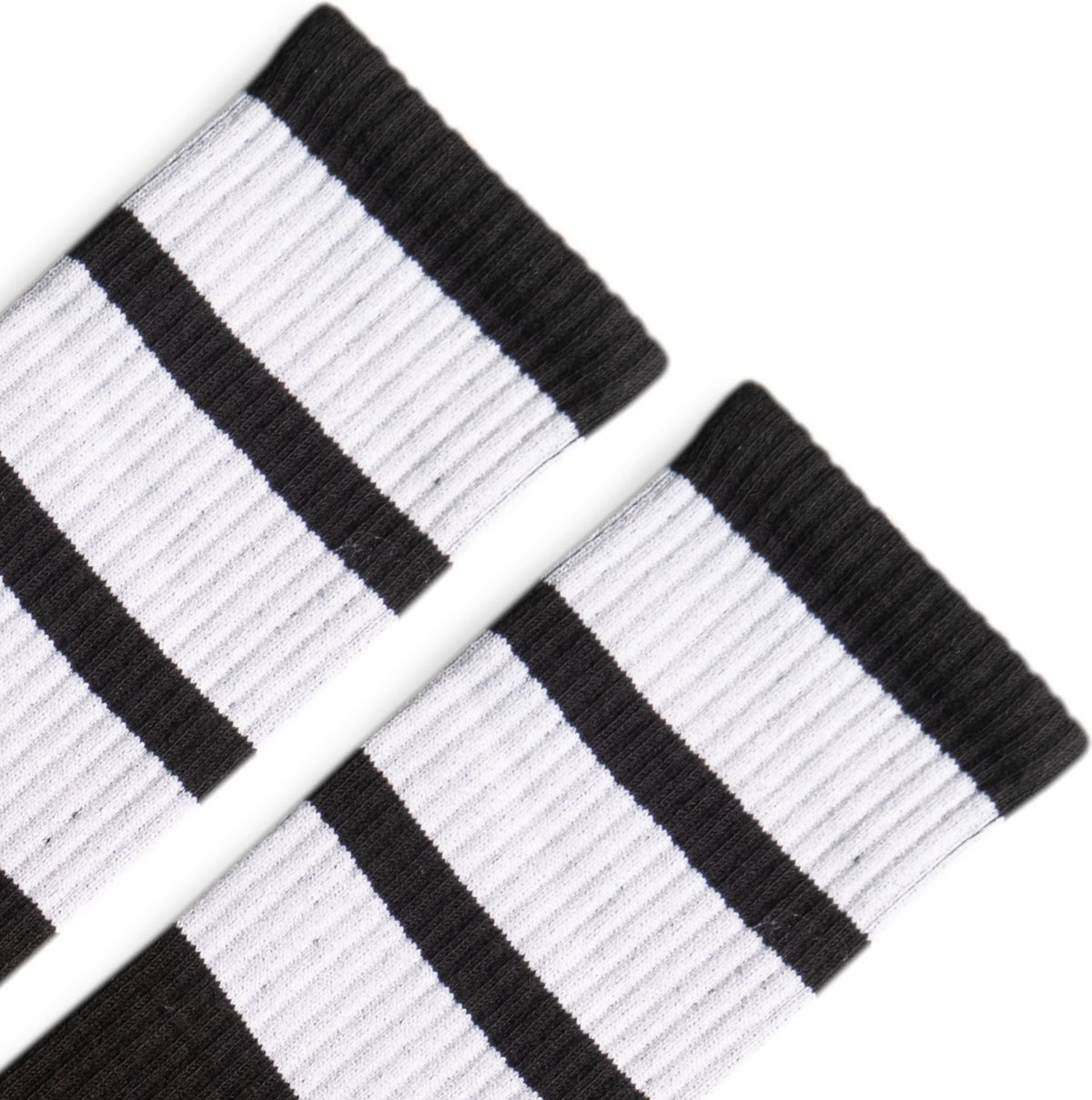 SOCCO True Knee High Bold Stripes Black Socks - White