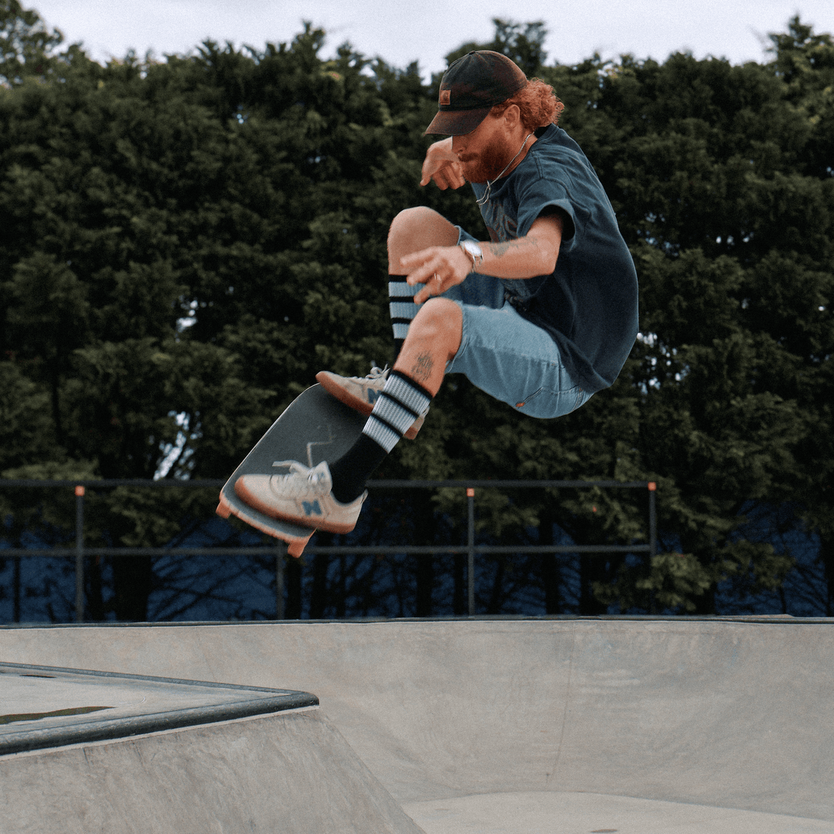 SOCCO True Knee High Bold Stripes Black Socks - White