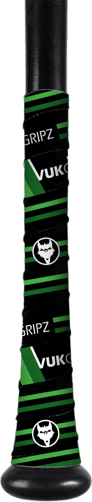 VukGripz Mach 1 Baseball Bat Grip Tape - Black Green - HIT a Double - 1