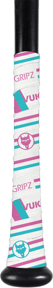 VukGripz Mach 1 Baseball Bat Grip Tape - White Pink - HIT a Double - 1