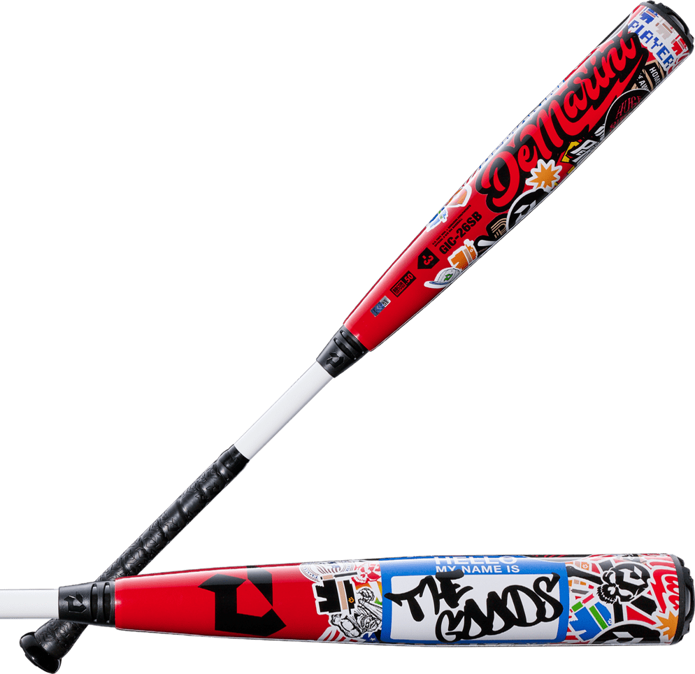 DeMarini 2026 The Goods Sticker Bomb (-3) BBCOR Baseball Bat WBD2653010 - Black Red