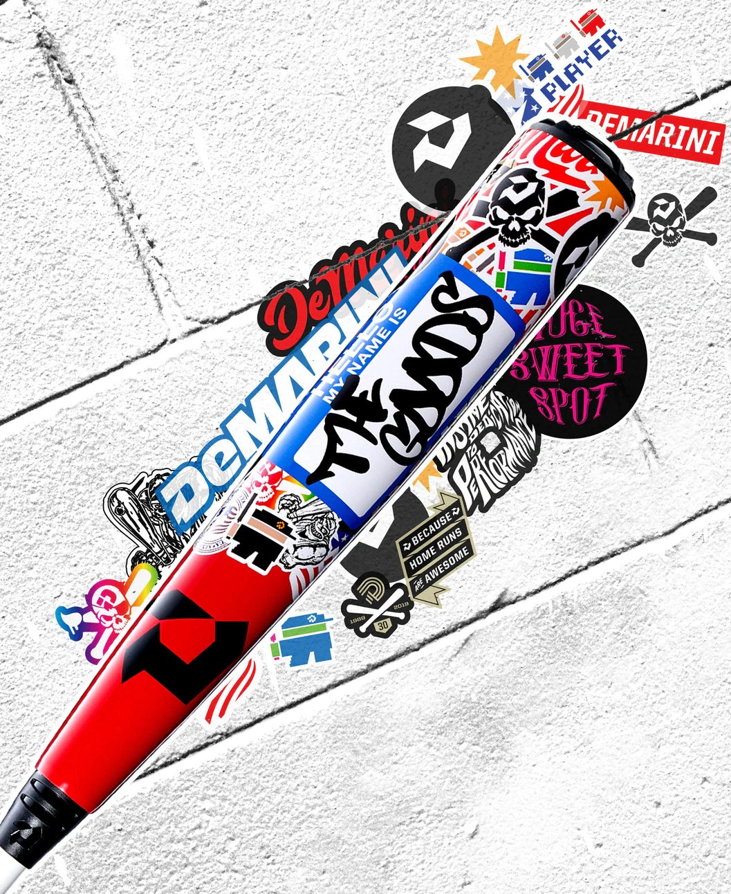 DeMarini 2026 The Goods Sticker Bomb (-3) BBCOR Baseball Bat WBD2653010 - Black Red