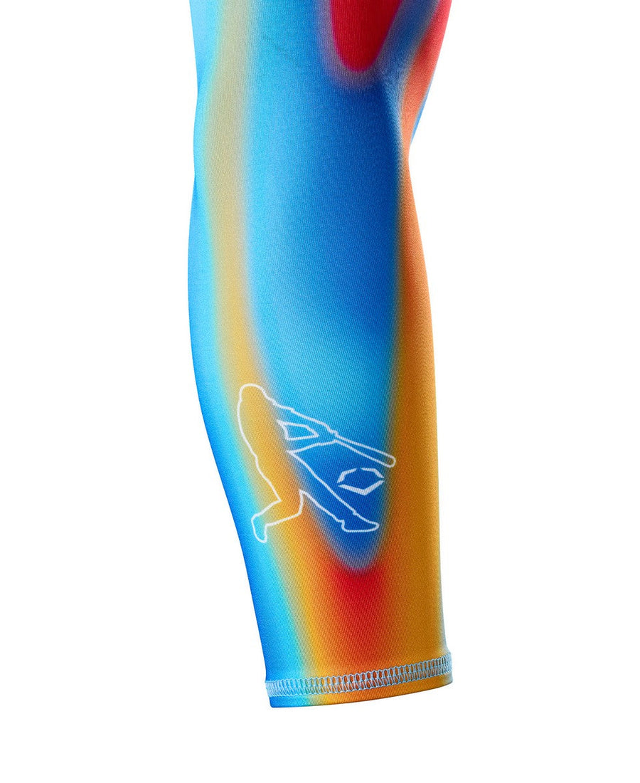 EvoShield Heatmap Hot Youth Armsleeve - Columbia Blue Orange - HIT a Double - 2
