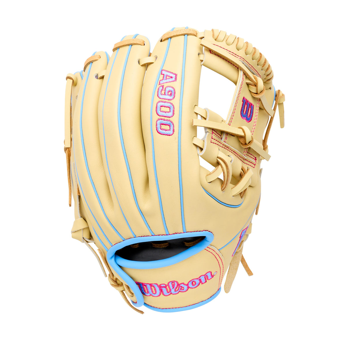 Wilson 2027 A900 11.50" Infield Baseball Glove WBG04002RT115 - Yellow Blue