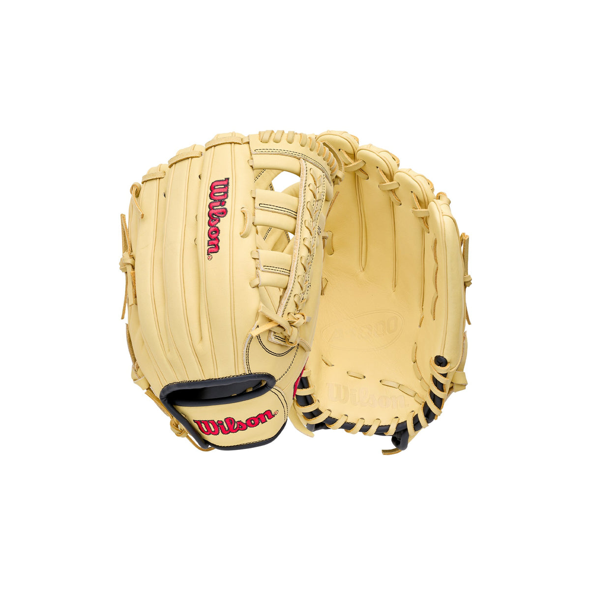 Wilson 2027 A1000 PF1892 12.25" Outfield Baseball Glove WBG05301RT1225 - Yellow Red