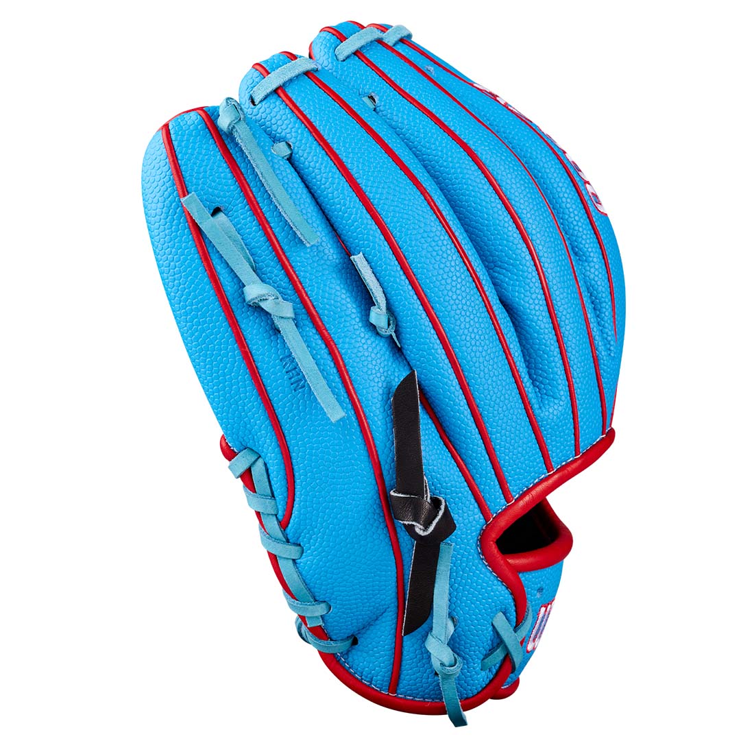 Wilson A2000 1786SS 11.50" Infield Glove WBG05601RT115 - Black Red  Sky Blue - HIT a Double - 4