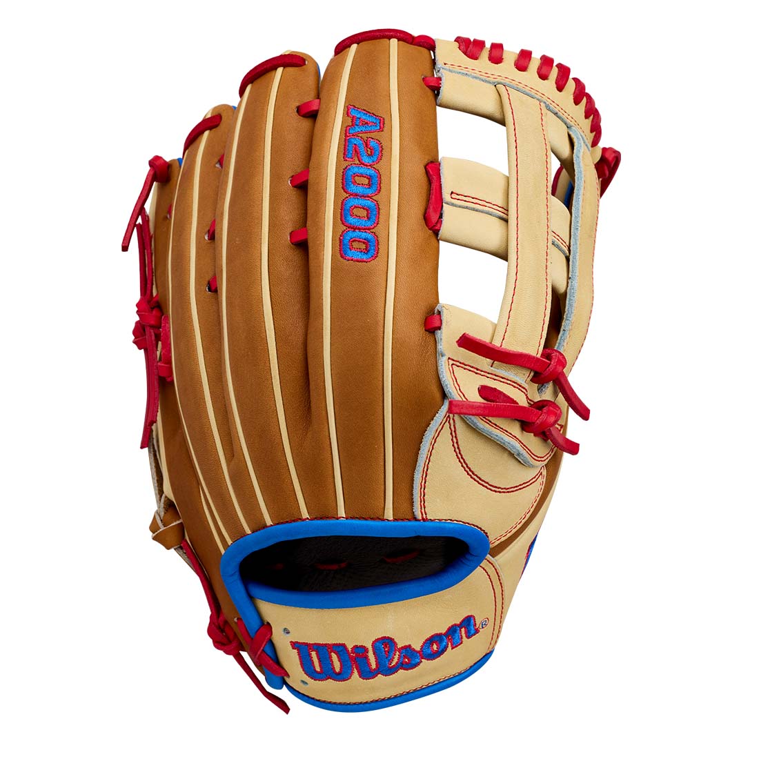 Wilson A2000 1777 12.75" Outfield Glove WBG06001RT1275 - Blonde Saddle Tan Red - HIT a Double - 1