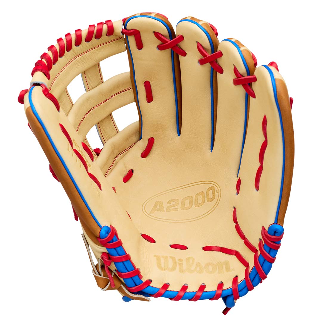 Wilson A2000 1777 12.75" Outfield Glove WBG06001RT1275 - Blonde Saddle Tan Red - HIT a Double - 2