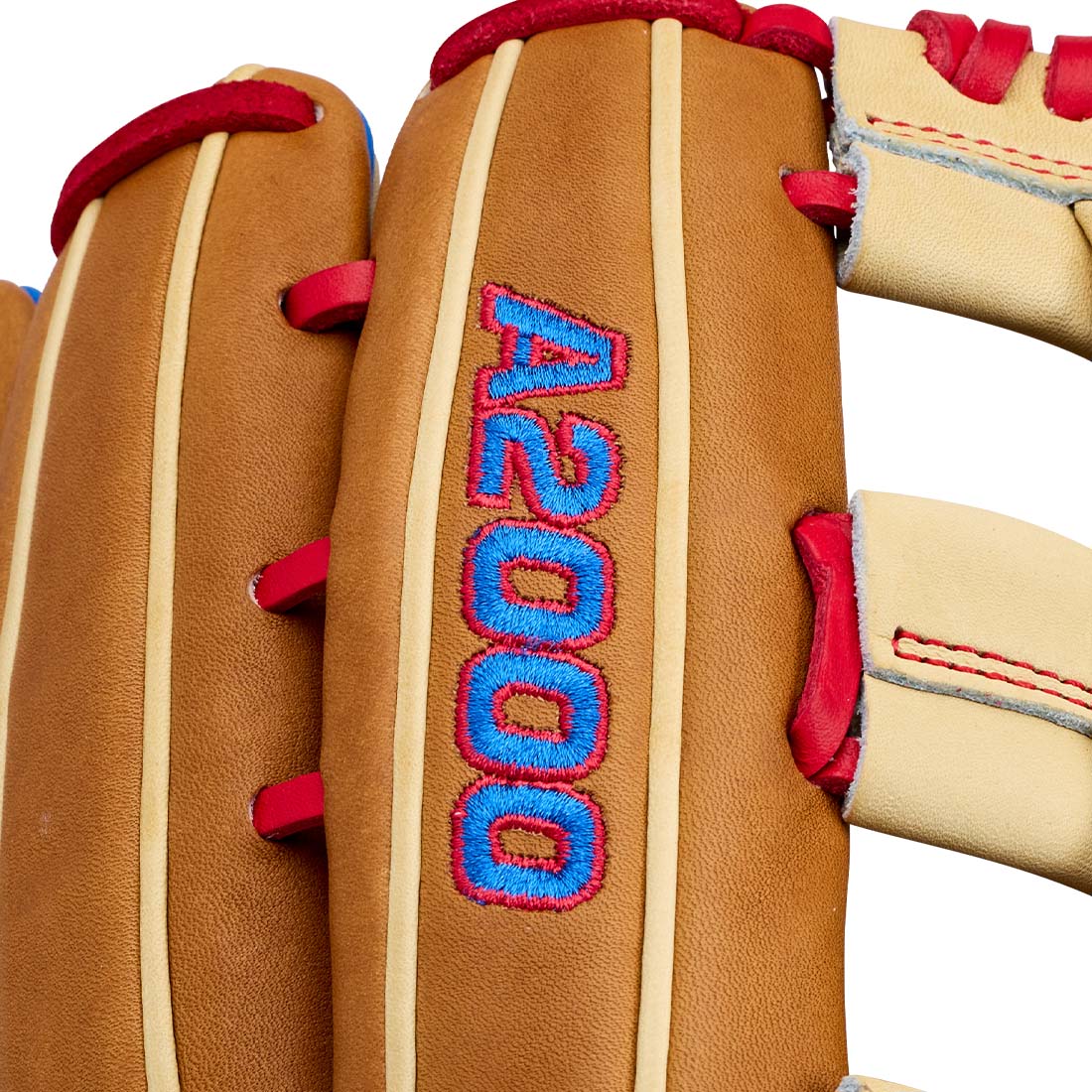 Wilson A2000 1777 12.75" Outfield Glove WBG06001RT1275 - Blonde Saddle Tan Red - HIT a Double - 6