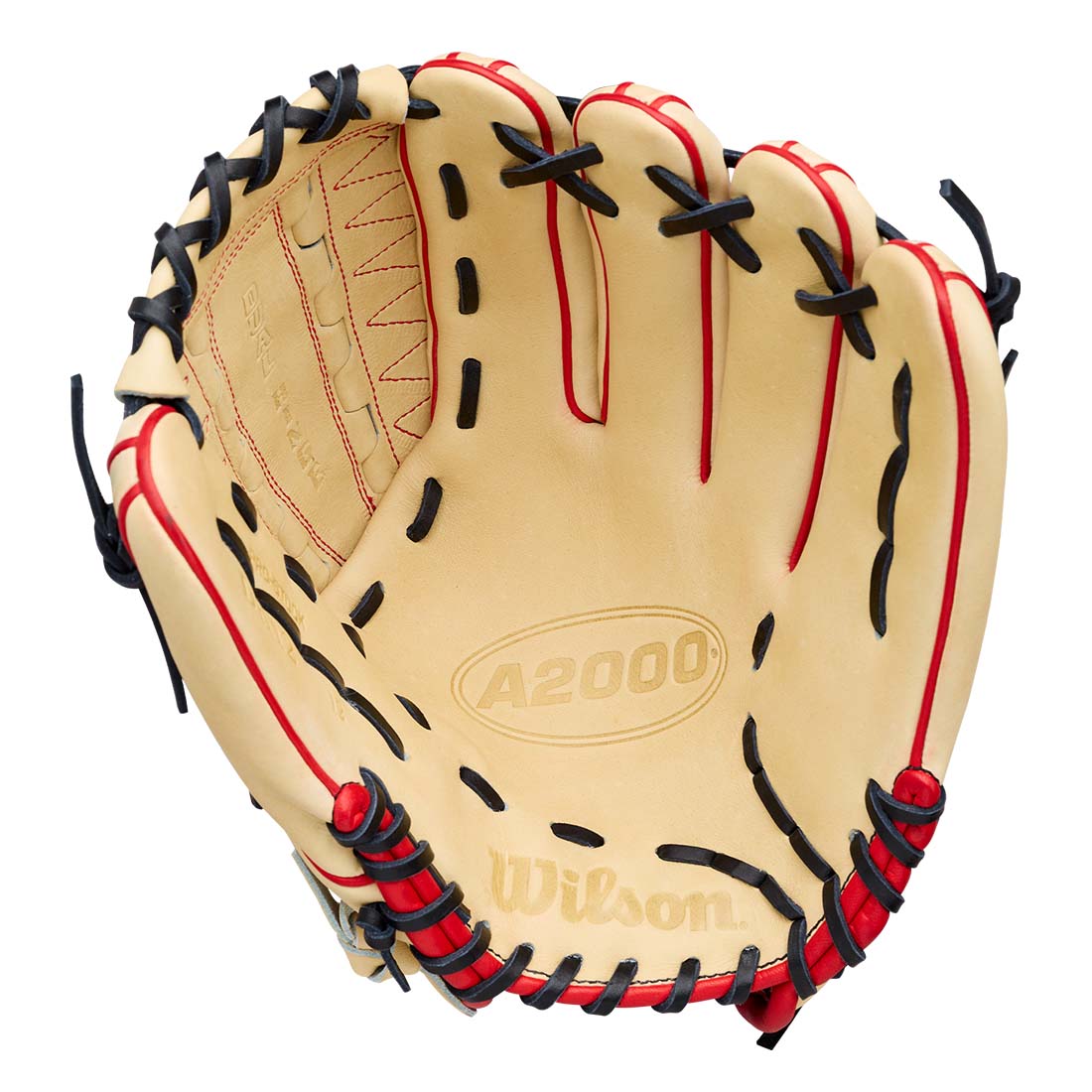 Wilson A2000 DH12 12.00" Pitcher's Glove WBG06101RT12 - Blonde Black Red - HIT a Double - 2