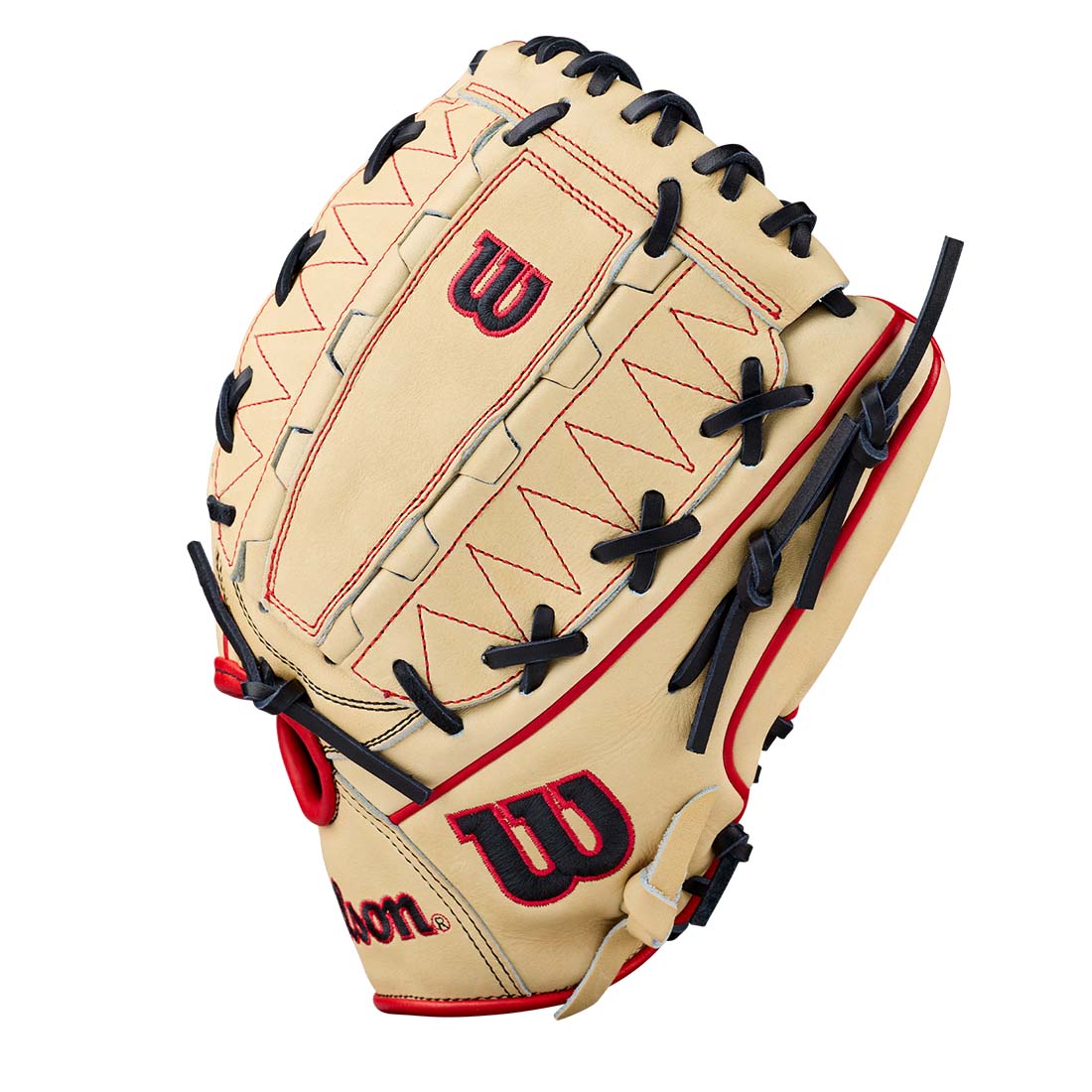 Wilson A2000 DH12 12.00" Pitcher's Glove WBG06101RT12 - Blonde Black Red - HIT a Double - 3