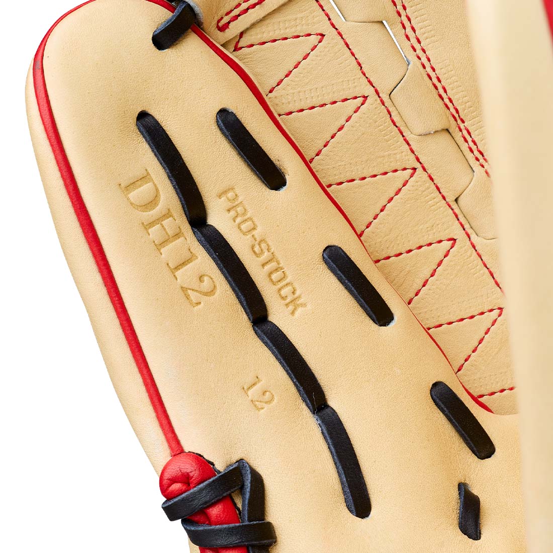 Wilson A2000 DH12 12.00" Pitcher's Glove WBG06101RT12 - Blonde Black Red - HIT a Double - 7